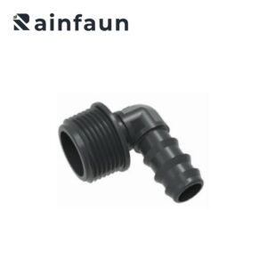 Irrigação pe tubo de tubo macho fios farpado cotovelo