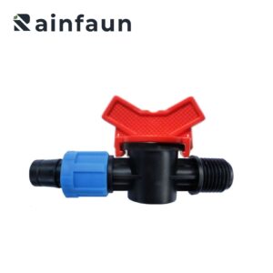 Mini válvula de irrigação por gotejamento masculino para fita de gotejamento