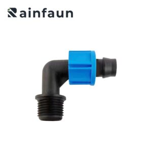 Cotovelo de fita de gotejamento de fios masculino