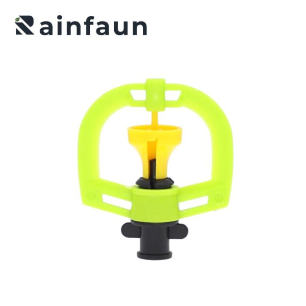360° Plastic Bright Yellow Automatic Rotating Butterfly Sprinkler (1)