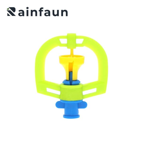 360° Plastic Bright Yellow Automatic Rotating Butterfly Sprinkler (2)