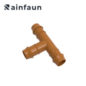Brown Drip Irrigation Mini Barbed Tee for PE Pipe