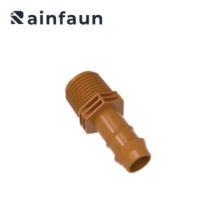 Brown Drip Irrigation Mini Male Thread Barbed Coupling for PE Pipe