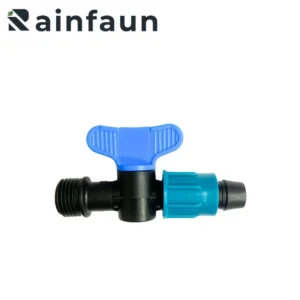 Plastic Flat Handle Male Thread Bypass PE Pipe Mini Valve with Lock Nut